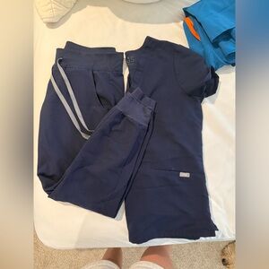 Figs Navy Blue Scrub Set